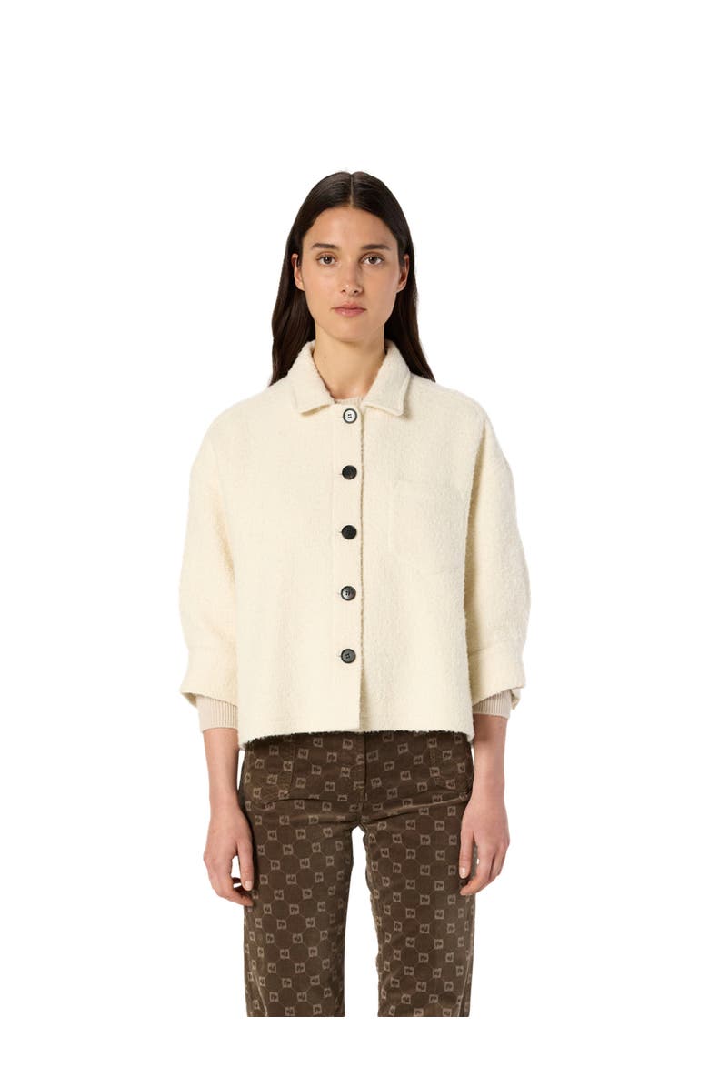 GERARD DAREL Ninon Cropped Plain Tweed Jacket, Main, color, Ecru