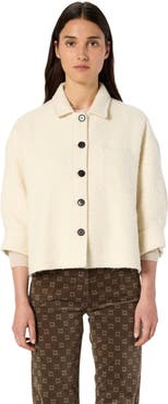 GERARD DAREL Ninon Cropped Plain Tweed Jacket