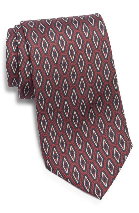 Washington Geometric Print Silk Tie