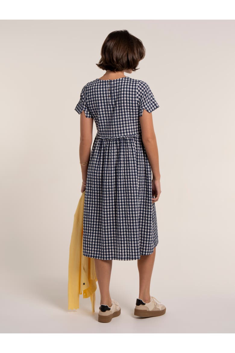 Perla Gingham Midi Dress, Alternate, color, Blue
