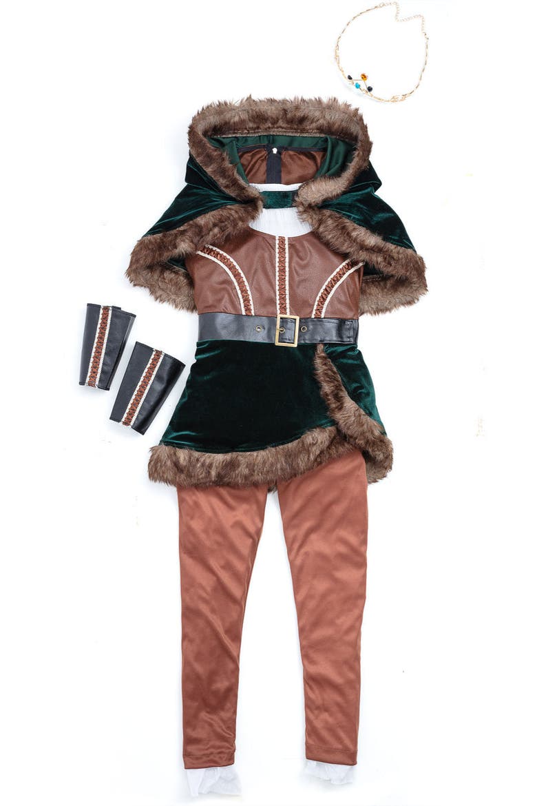 Archer Costume For Girls, Alternate, color, Brown