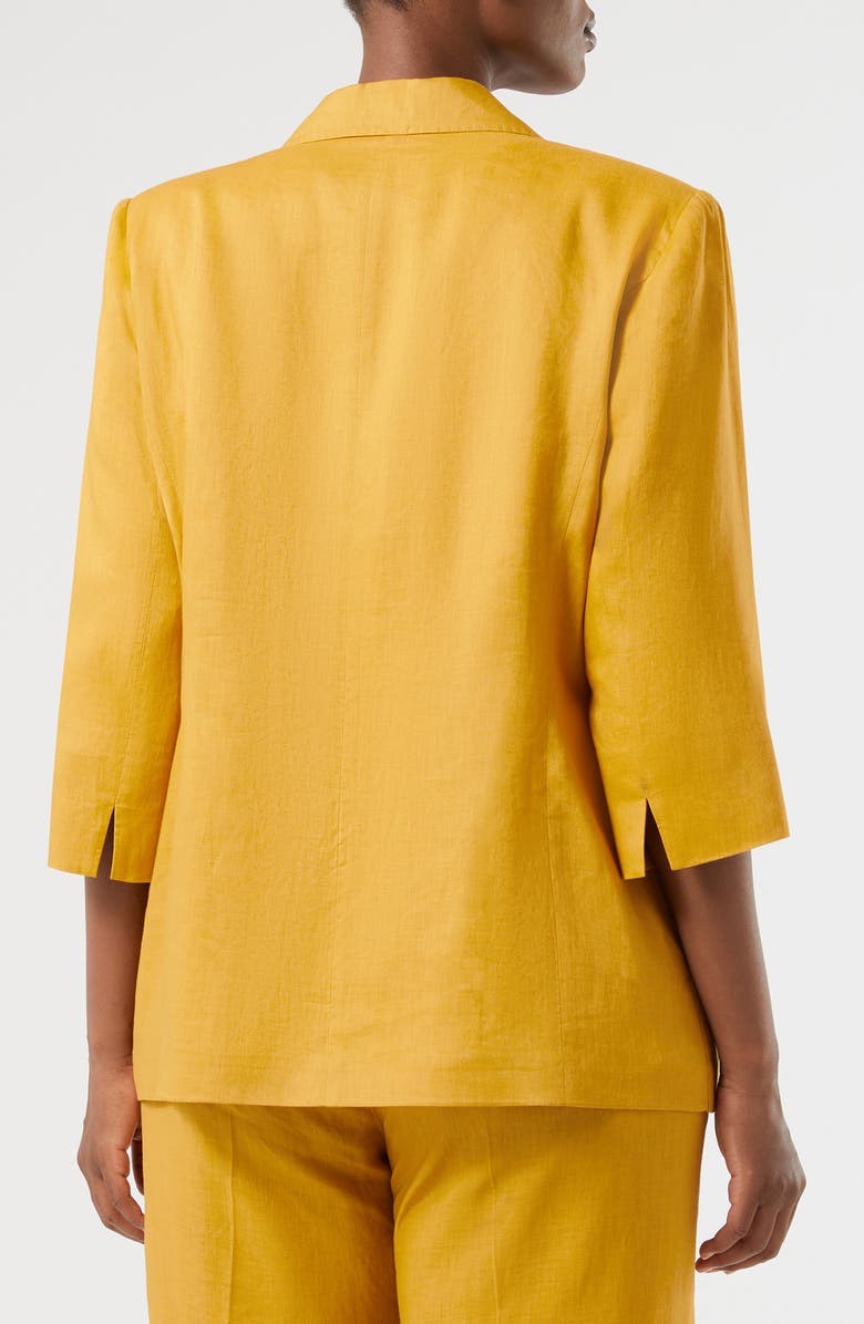 Marina Rinaldi Abadel One Button Linen Blazer, Alternate, color, Honey