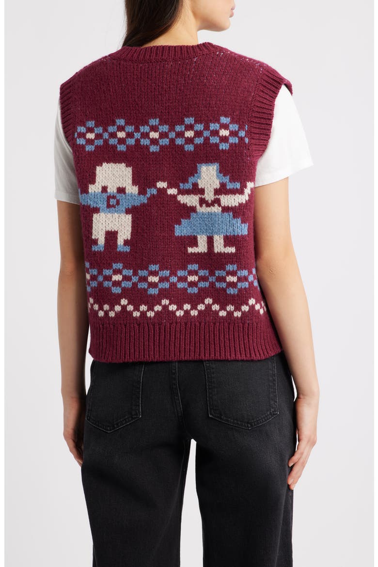 Sofie Wool Sweater Vest, Alternate, color, BURGUNDY