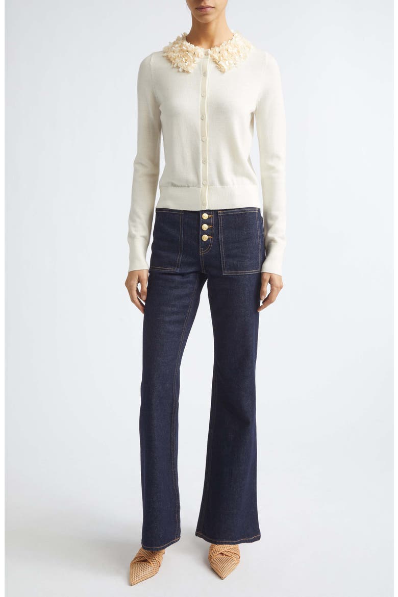 Anna Embellished Wool Cardigan, Alternate, color, PEARLED IVORY