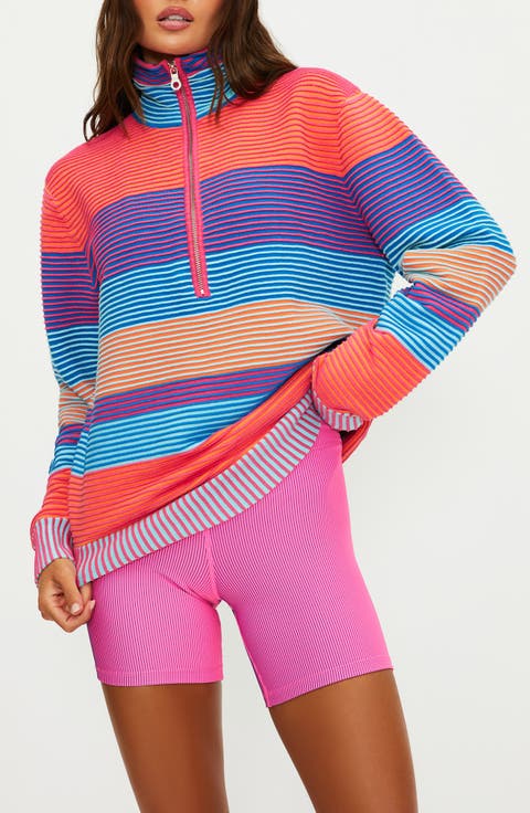 Lainey Stripe Half Zip Sweater