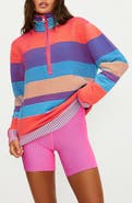 Beach Riot Lainey Stripe Half Zip Sweater
