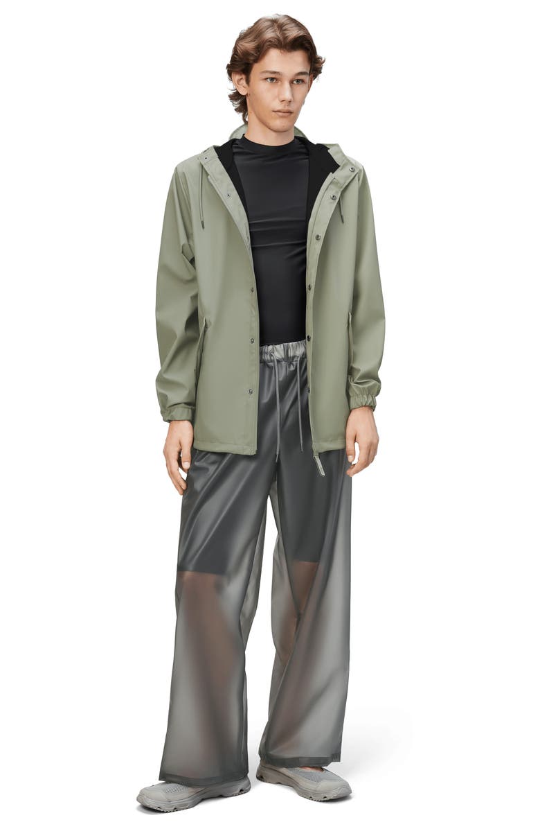 Rains Fishtail Hooded Waterproof Rain Jacket, Alternate, color, Drift