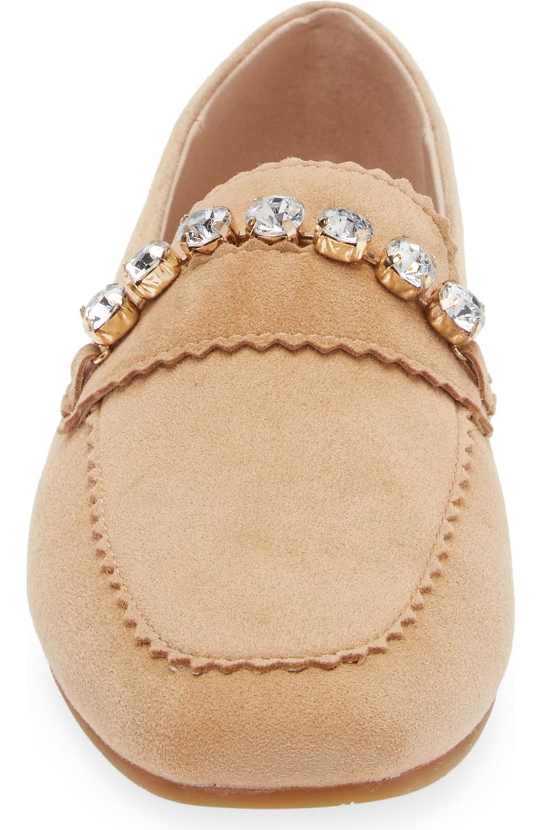 Pelle Moda Herron Crystal Embellished Loafer, Alternate, color, Latte