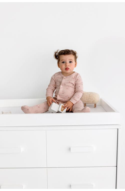 Pouf Star Print Footie In Dusty Pink
