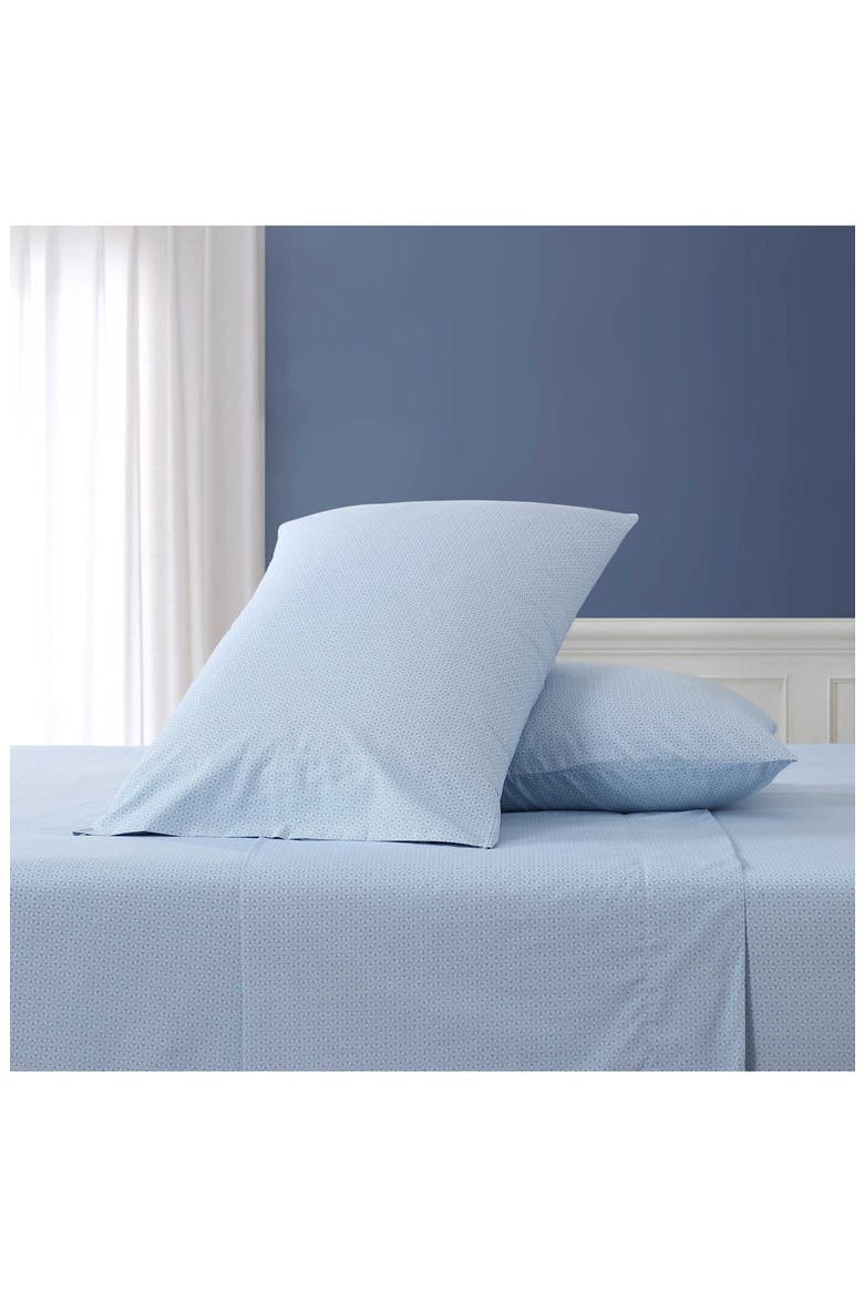 Geo Floral 200 Thread Count Cotton Percale Sheet Set, Alternate, color, BLUE GEO FLORAL