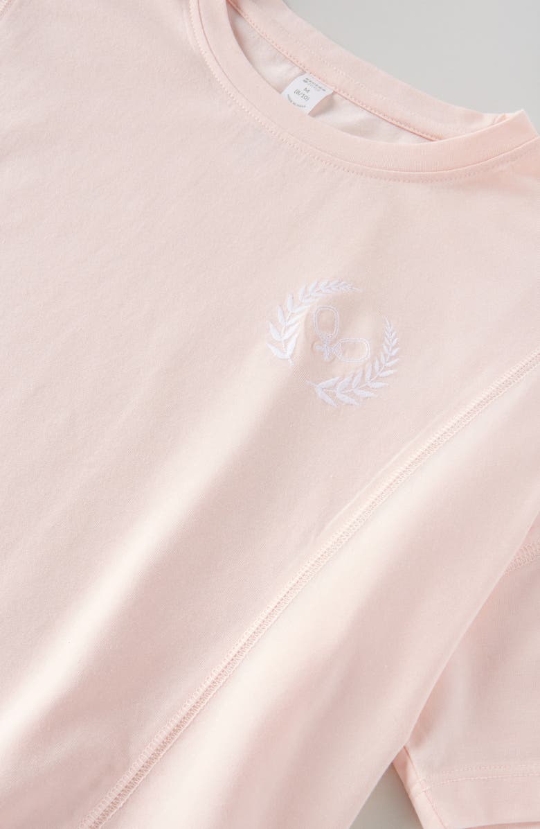 Recess Pickleball x Zella Kids' Lucky Embroidered Boxy T-Shirt, Alternate, color, Pink Beach