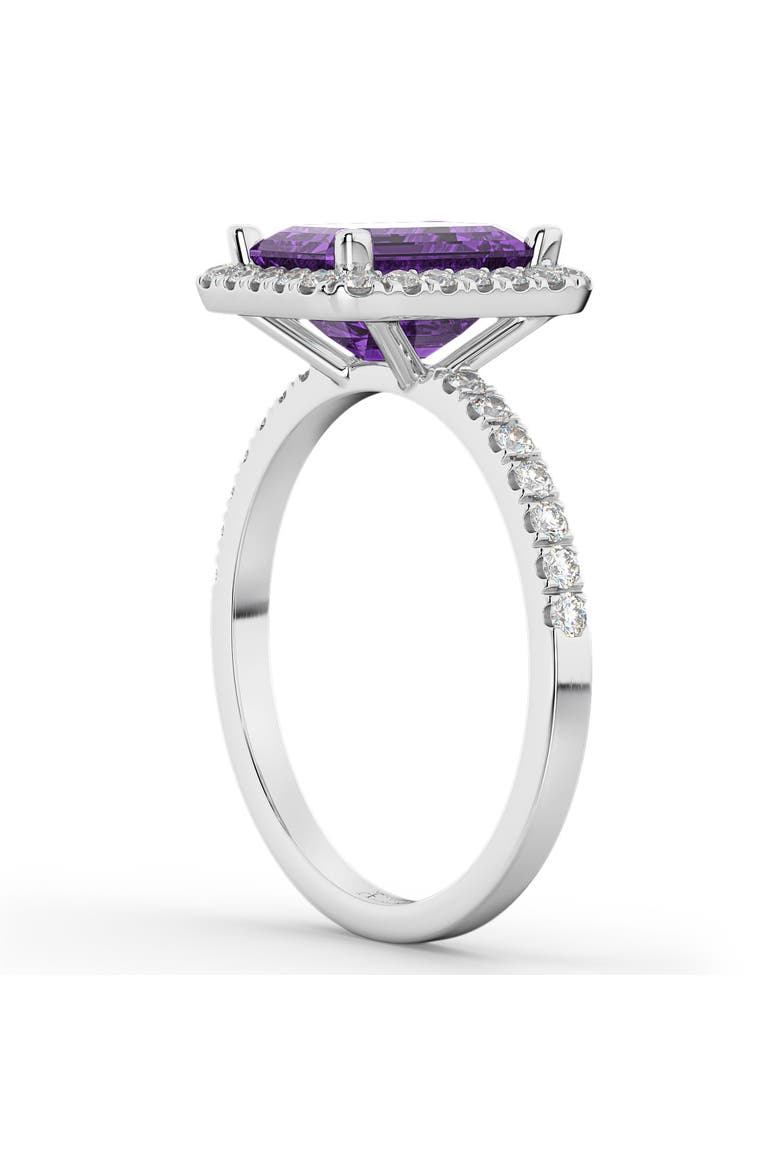 Amethyst & Diamond Engagement Ring 14k, Alternate, color, 3.32ct/White Gold