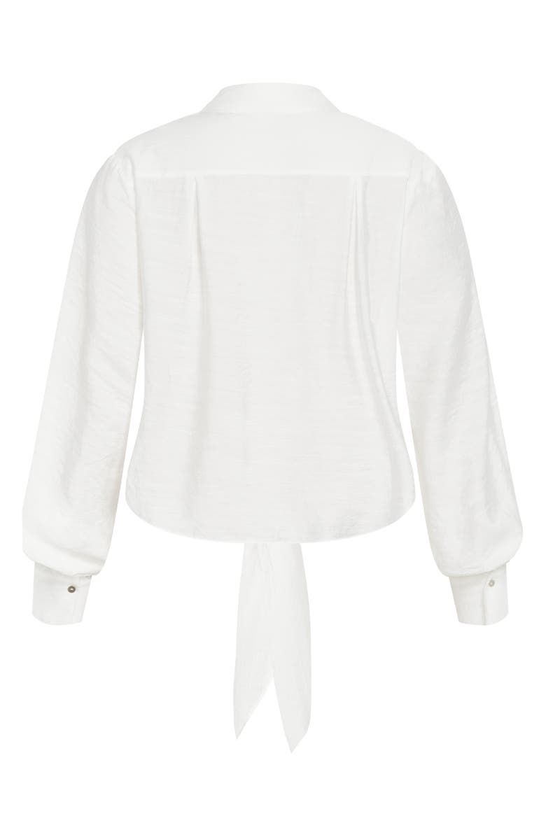 City Chic Rosabella Tie Hem Button-Up Shirt, Alternate, color, 