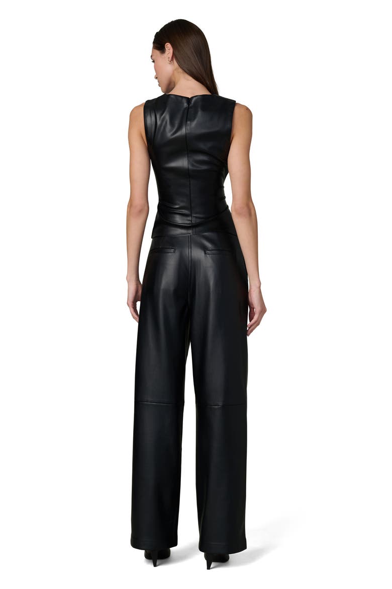 The Meg Faux Leather Sleeveless Top, Alternate, color, BLACK
