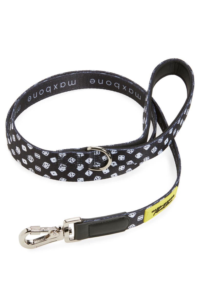 maxbone Dice Nylon Webbing Dog Leash, Alternate, color, Black