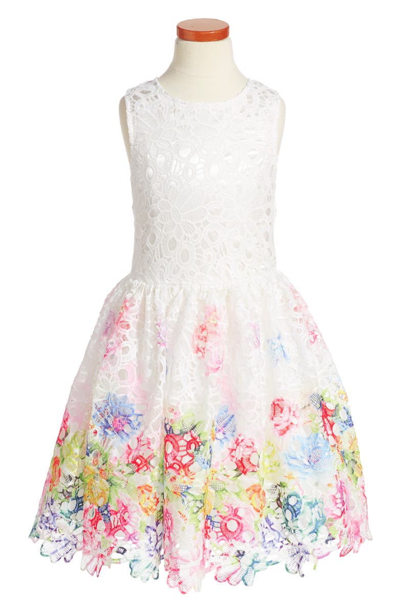 Nanette Lepore Floral Lace Dress, Alternate, color, 