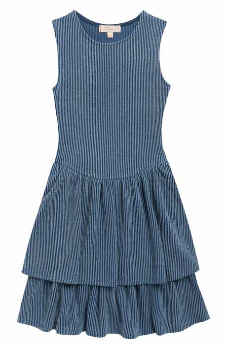 Walking on Sunshine Kids' Sleeveless Knit Tiered Dress