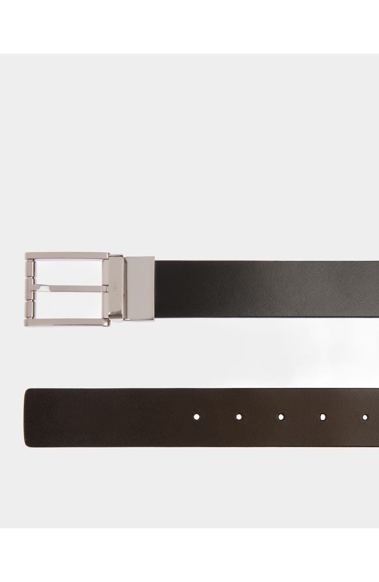 Bally Dress Belt In Leather, Alternate, color, Black+Palladio