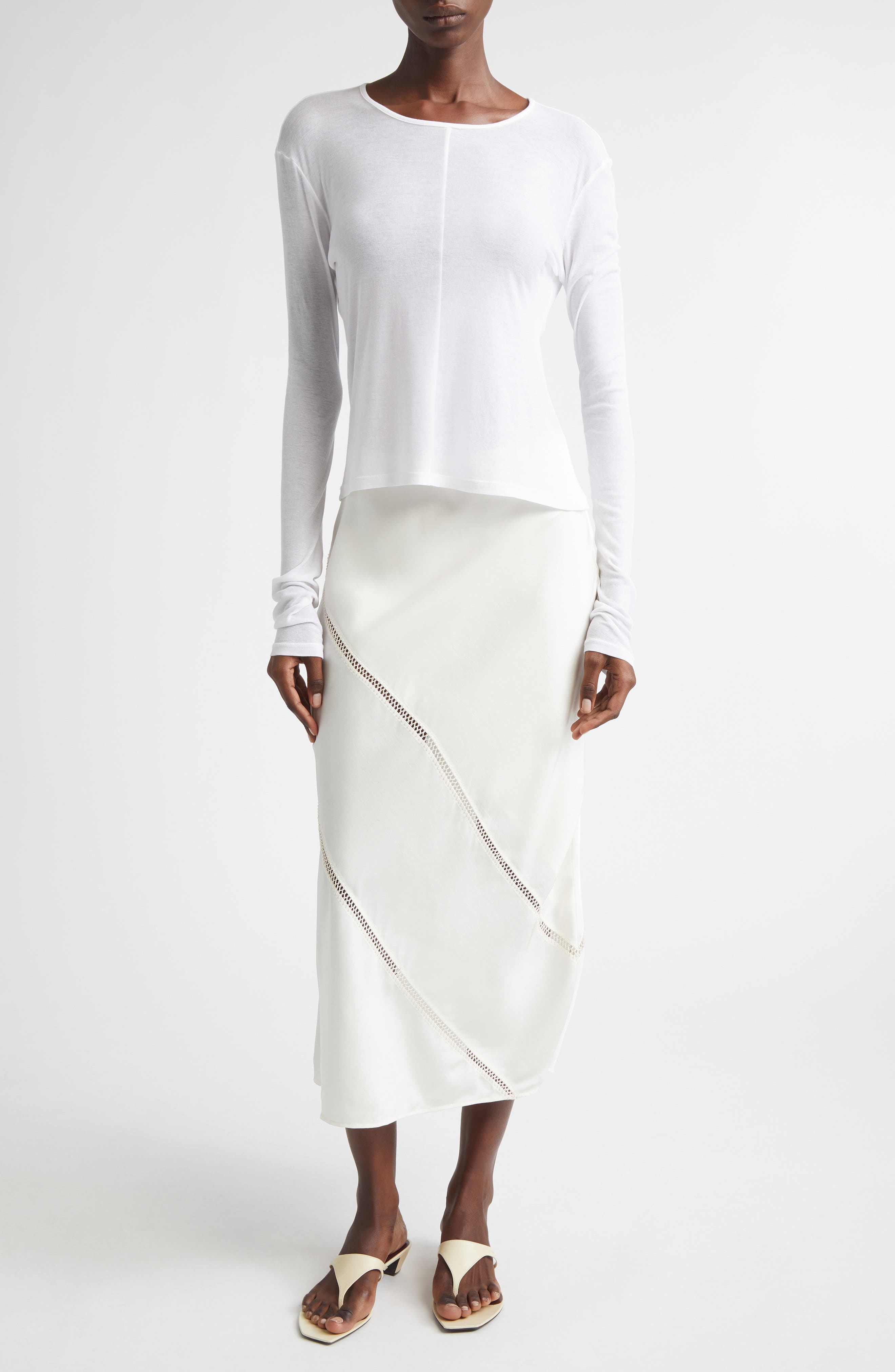 Tobago Embroidered Silk Midi Skirt - image 2