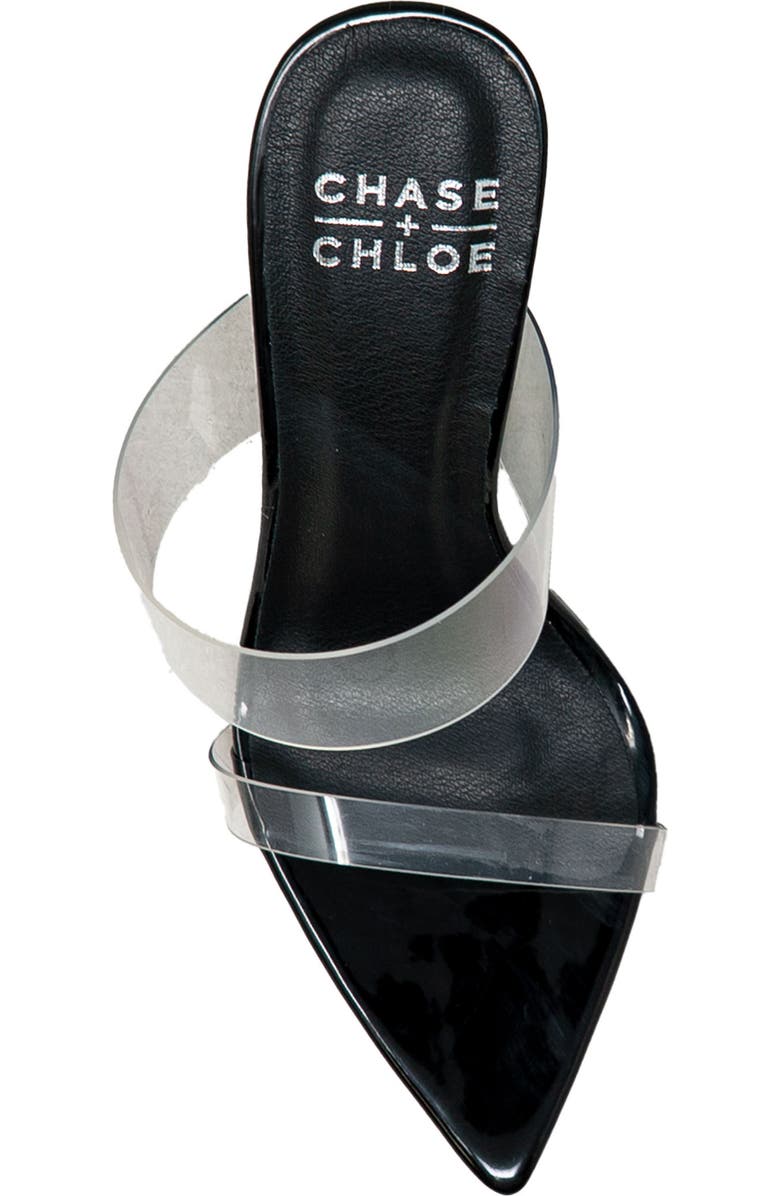CHASE AND CHLOE Rhinestone Stiletto Mule Sandal, Alternate, color, Black