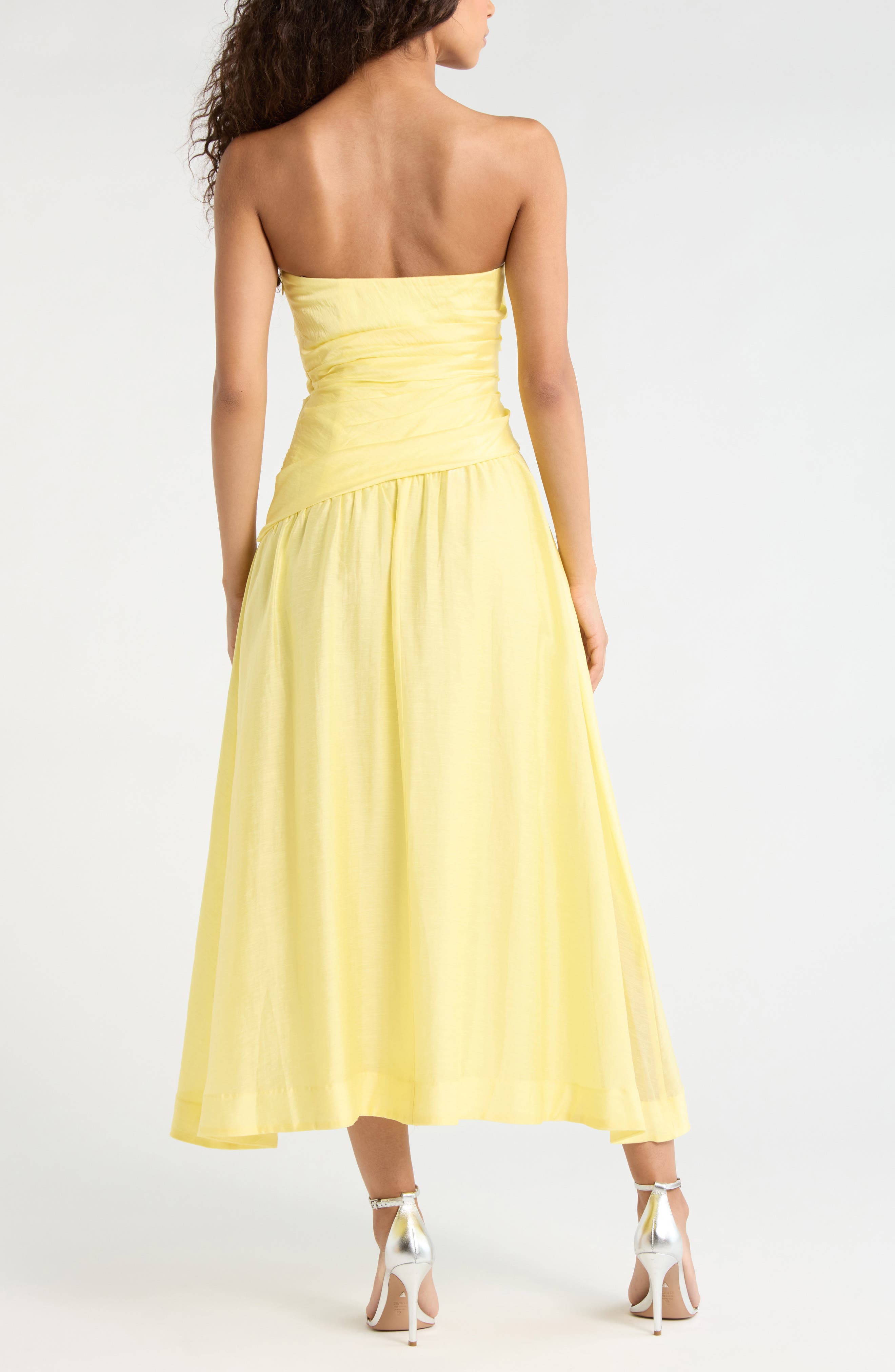 Rumi Ruched Strapless Midi Dress - image 4