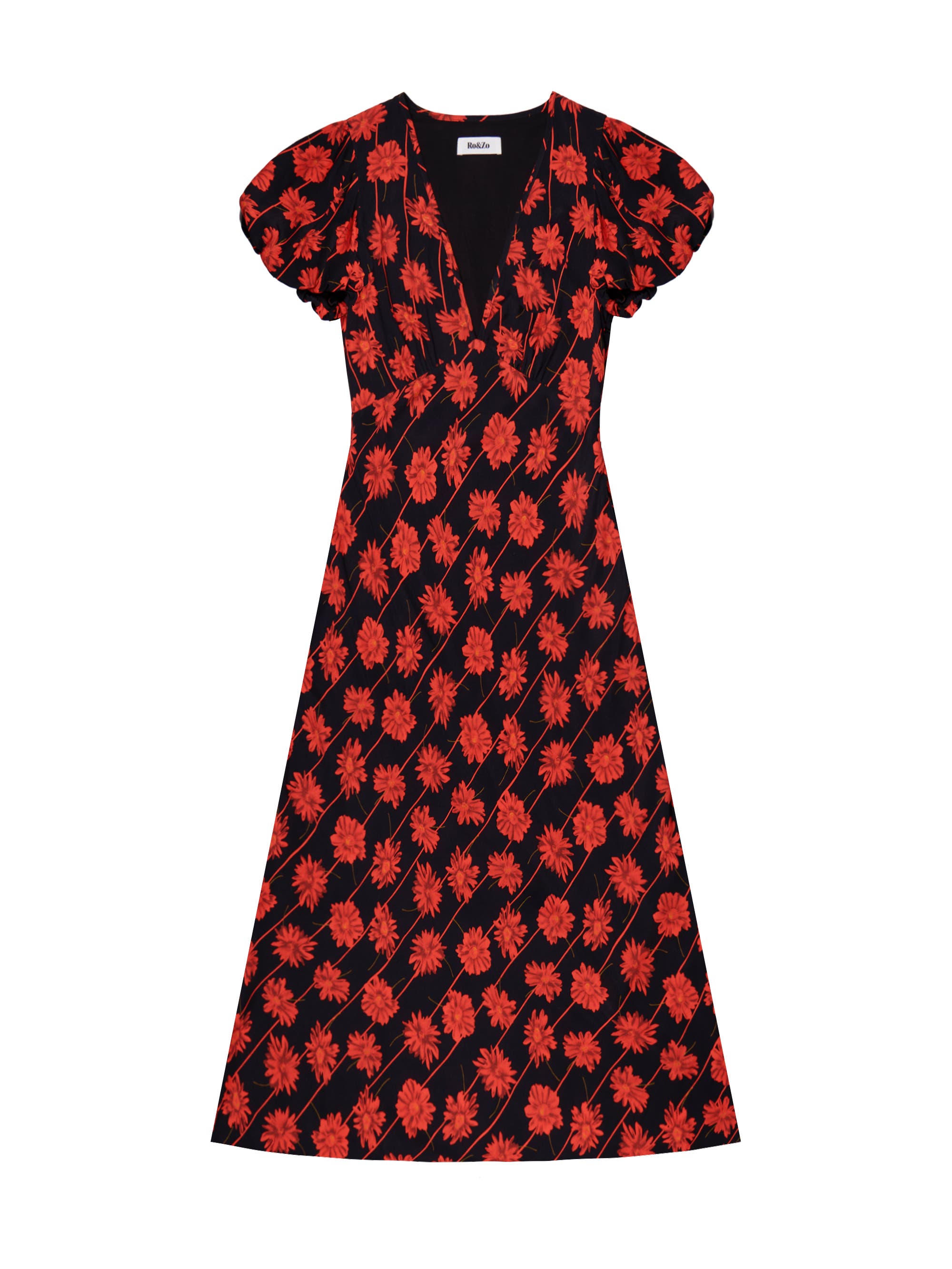 Printed V-Neck Dress - image 2