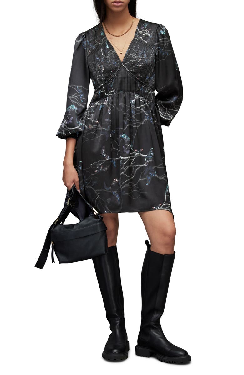 AllSaints Esta Angelica Print Long Sleeve Dress, Alternate, color, 