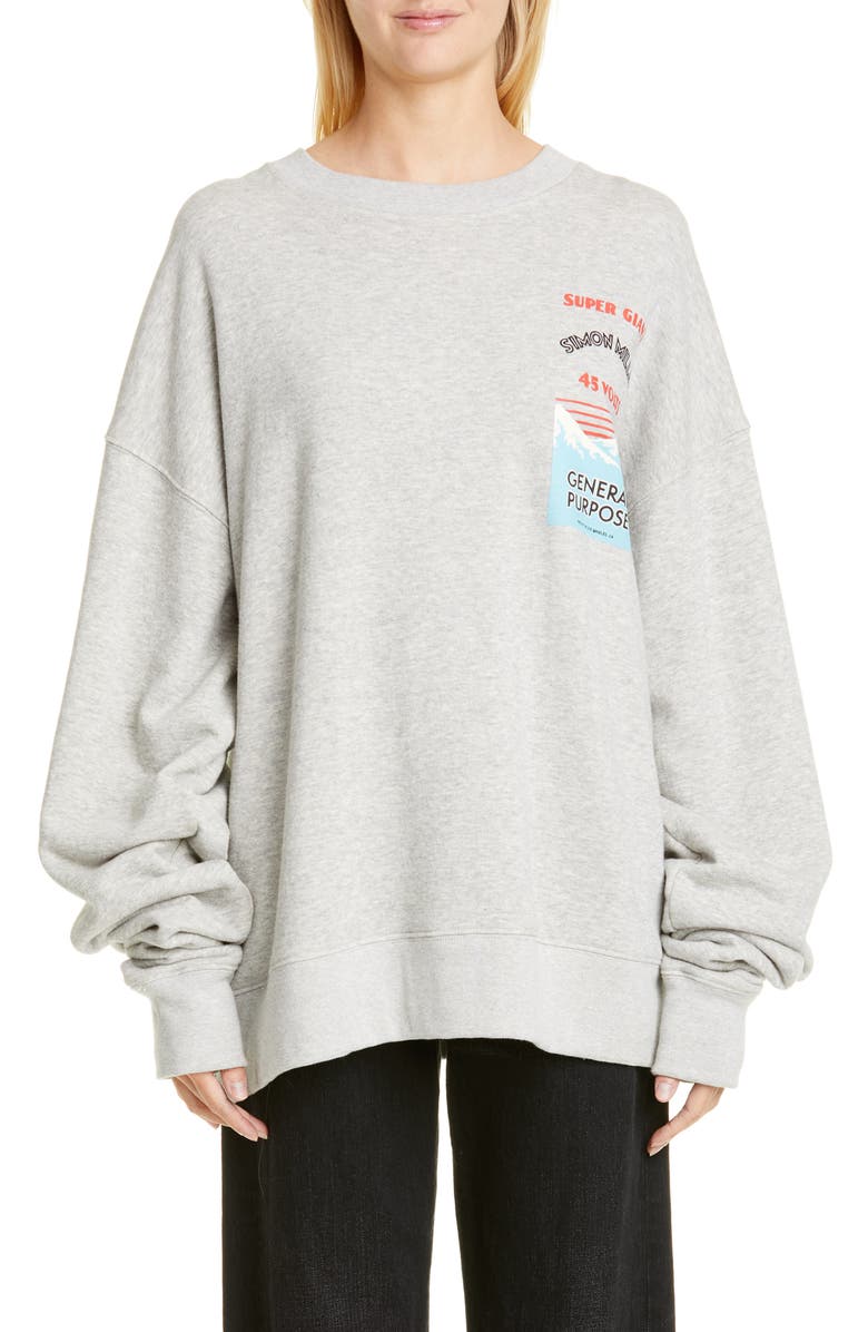 Simon Miller Rista Battery Print Cotton Sweatshirt, Main, color, 
