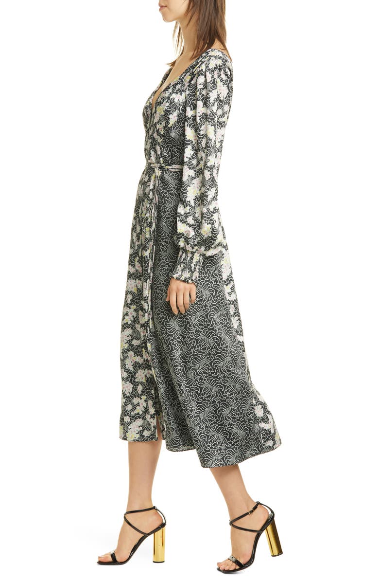 Cinq à Sept Jessica Mixed Print Long Sleeve Midi Dress, Alternate, color, 