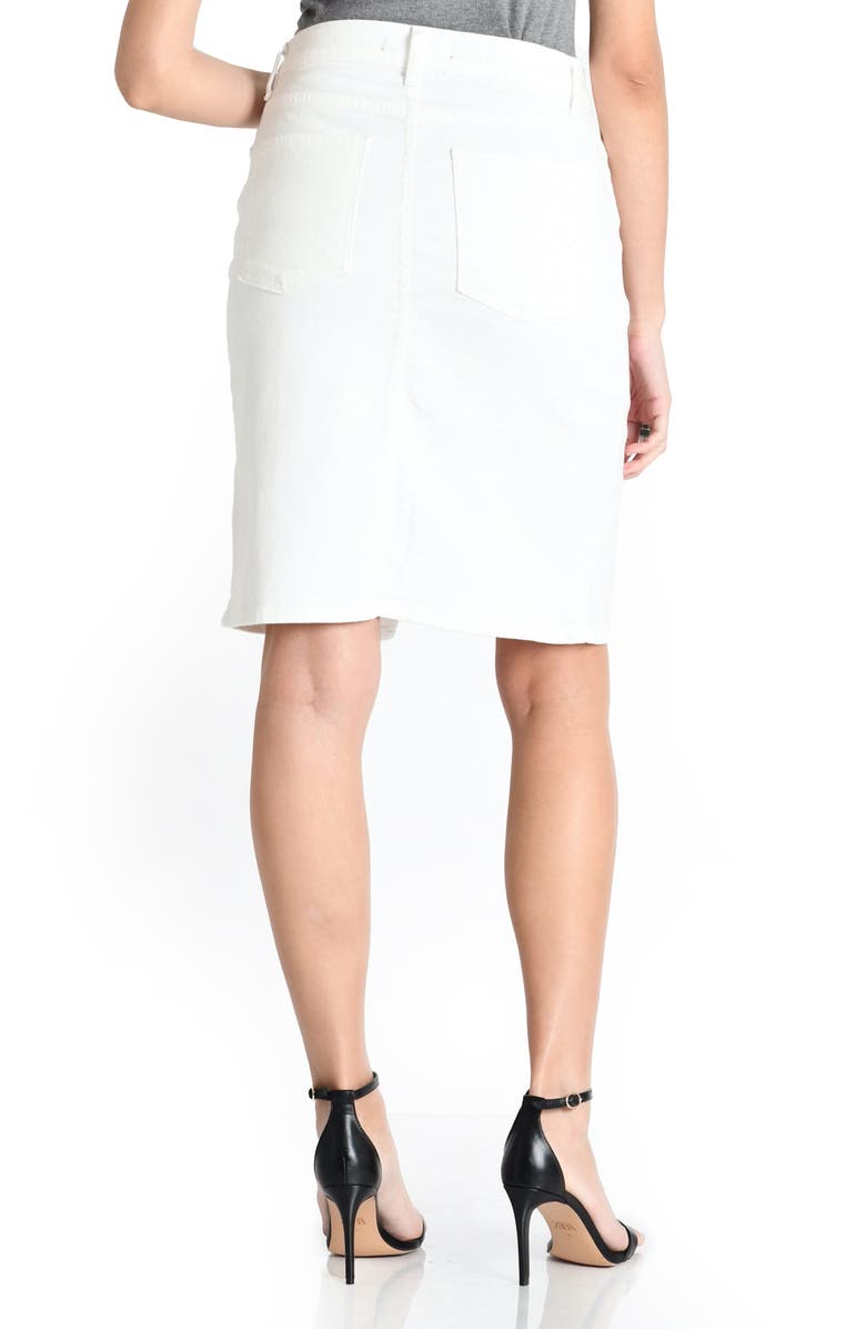 Fidelity Denim A-Line Denim Skirt, Alternate, color, Regal White
