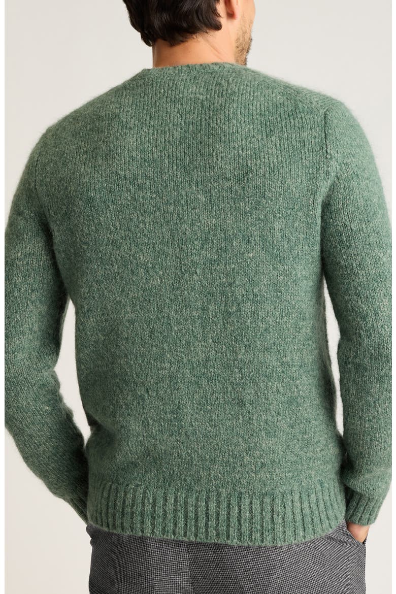 Luxe Mohair & Wool Blend Crewneck Sweater, Alternate, color, GREEN