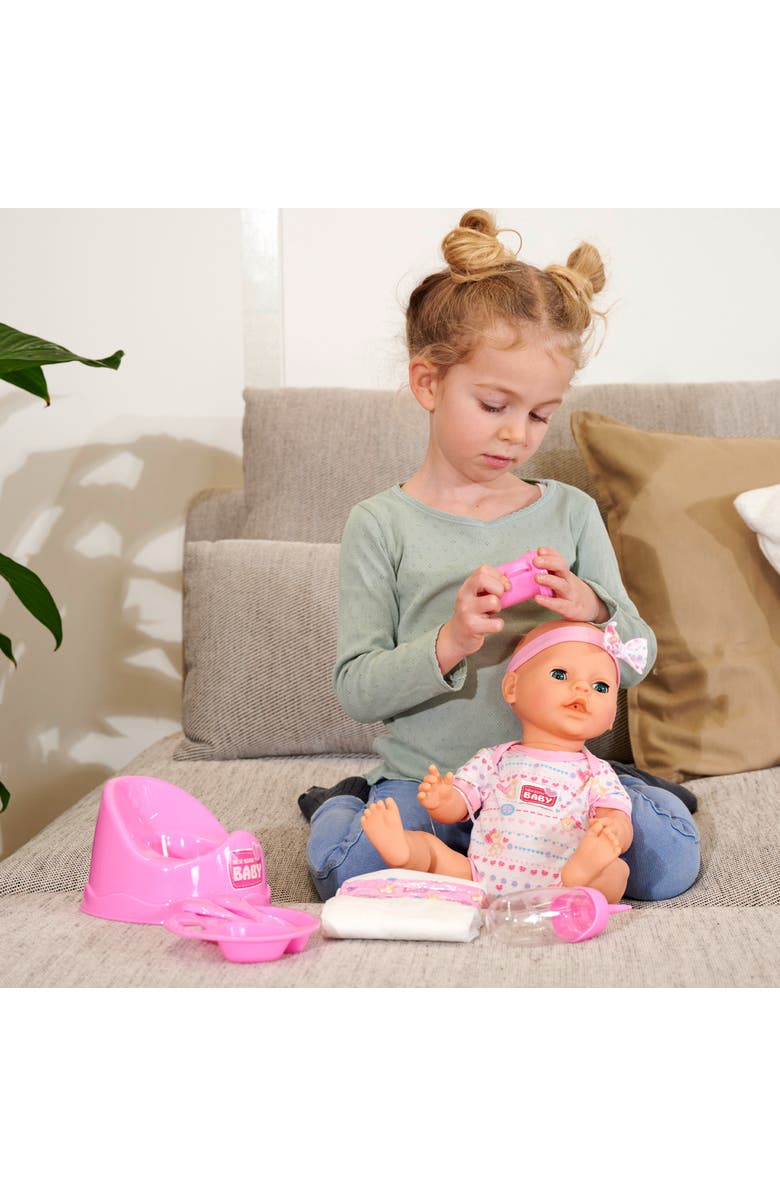 Simba Newborn Drink & Wet 17 Inch Baby Doll with 8 Accessories, Alternate, color, Multicolored