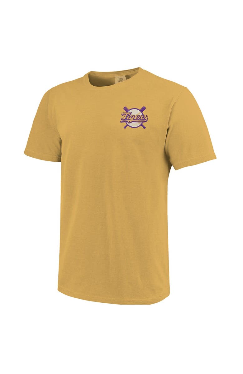 IMAGE ONE Men's Gold LSU Tigers Baseball Shield T-Shirt, Alternate, color,