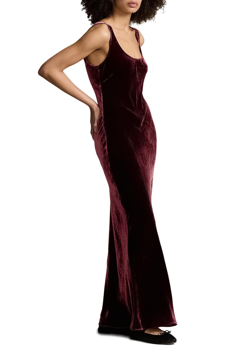 Ralph Lauren Velvet Column Gown, Main, color,