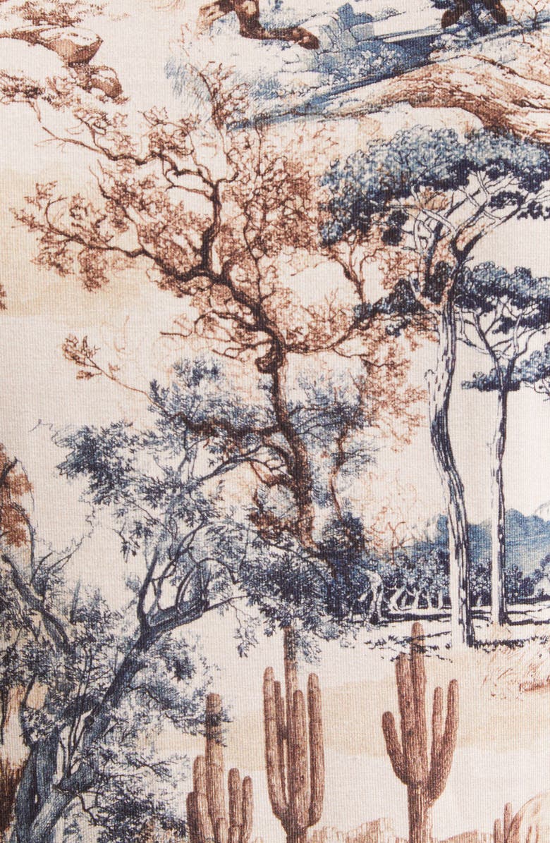 L'AGENCE Ressi Western Print Short Sleeve Top, Alternate, color, Tan Multi Western Toile