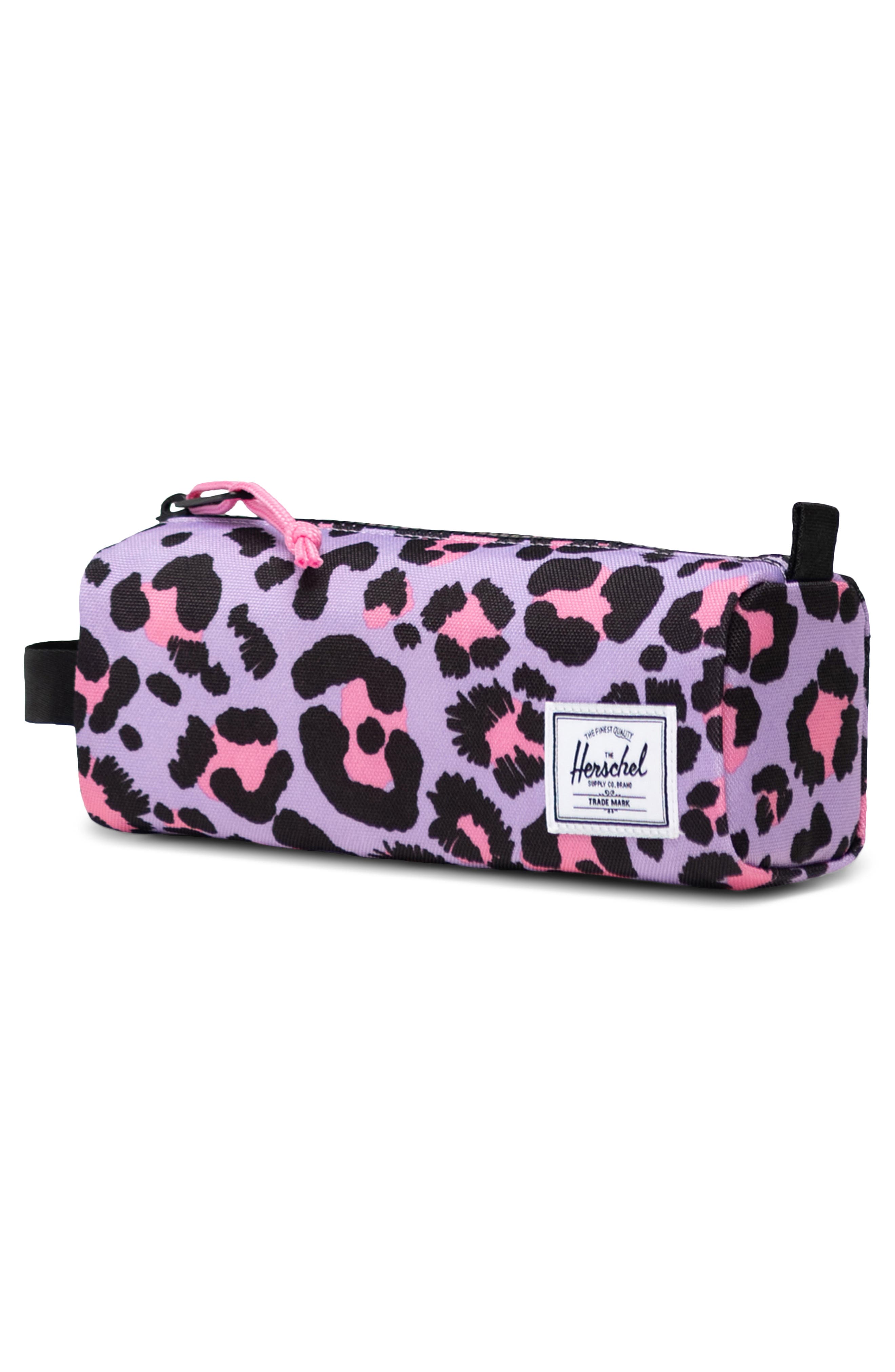 Herschel Supply Co. Settlement Pencil Case, Alternate, color, Scribble Leopard Sachet Pink