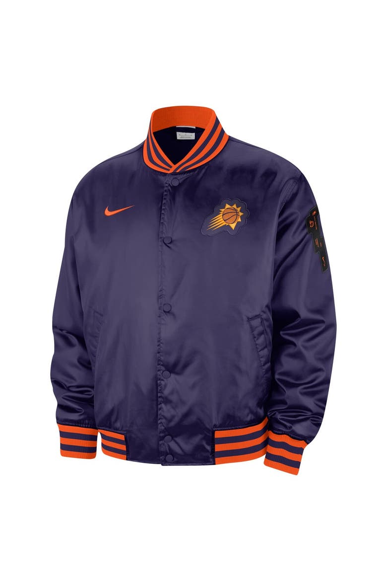 Men's Nike Purple Phoenix Suns 2023/24 City Edition Courtside Premier Full-Snap Bomber Jacket, Alternate, color, Purple