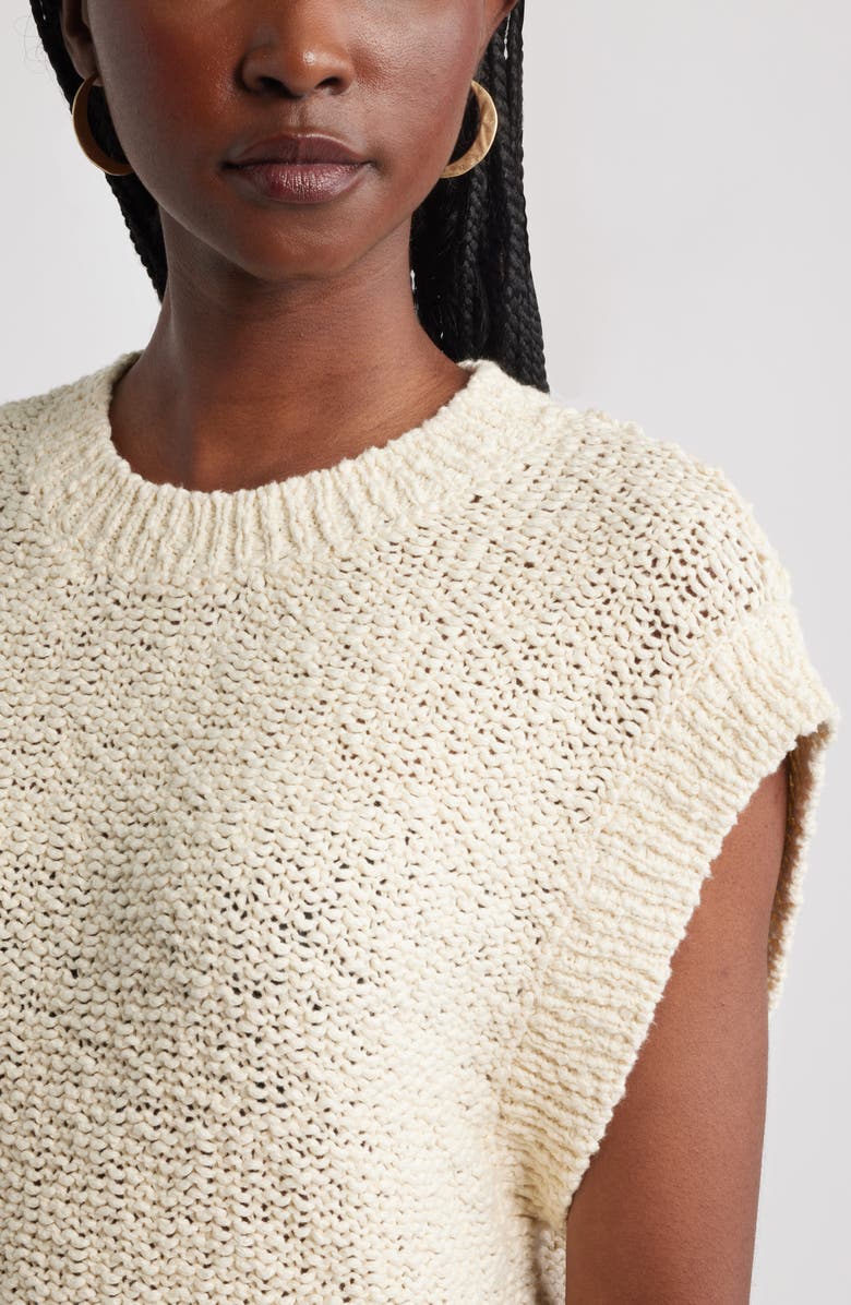 Treasure & Bond Slub Cotton Cap Sleeve Sweater, Alternate, color, Ivory Dove