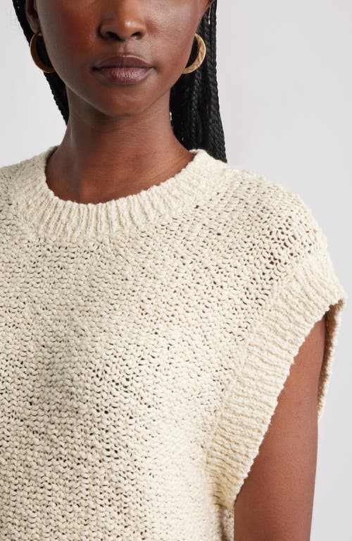 Treasure & Bond Slub Cotton Cap Sleeve Sweater In White