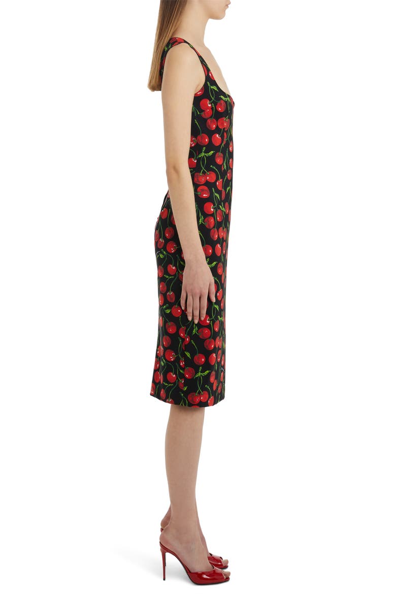Cherry Print Dress, Alternate, color, BLACK PRINT