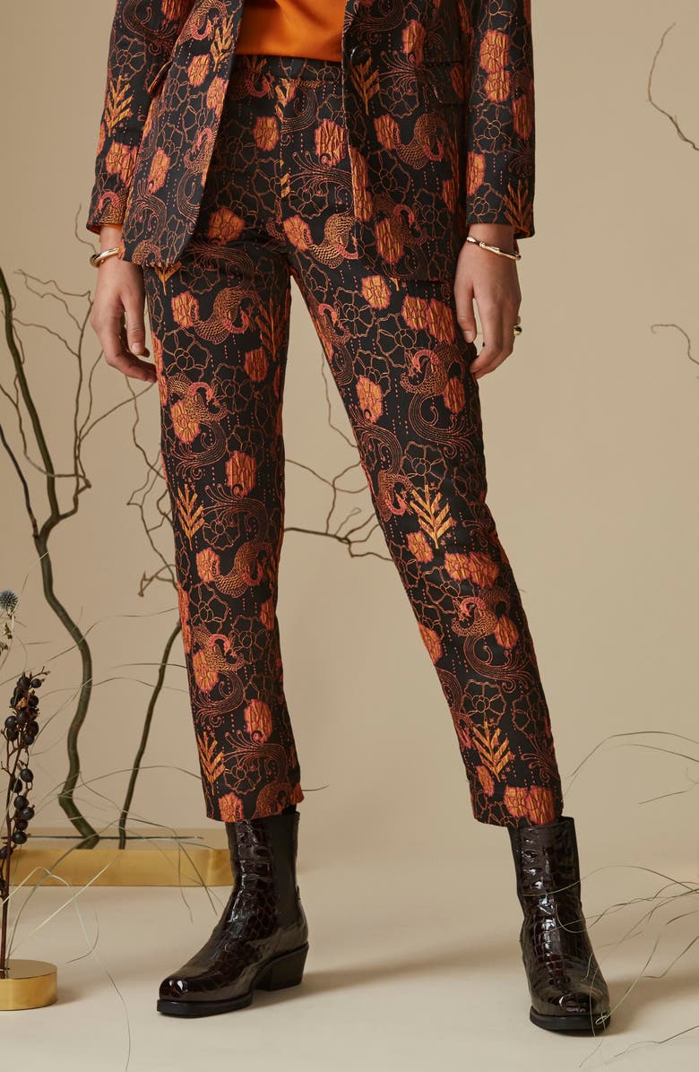 Scotch & Soda Lowry Metallic Jacquard Slim Fit Trousers, Alternate, color,