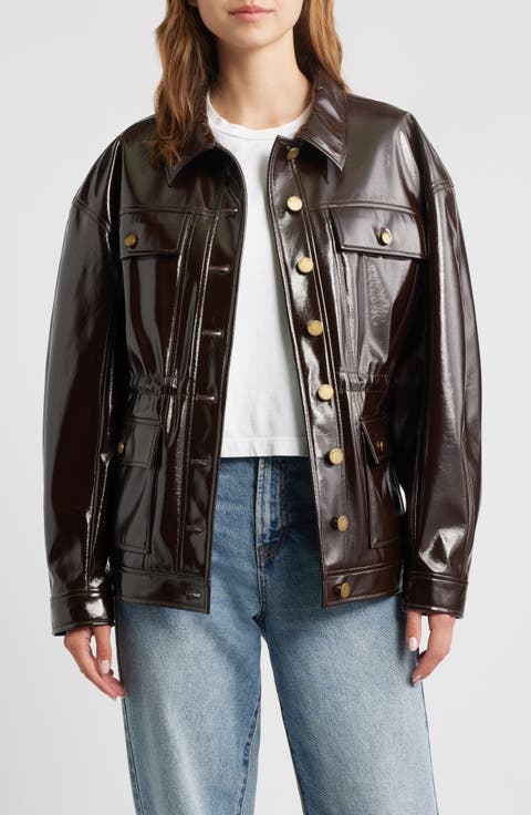Amy Faux Patent Leather Jacket
