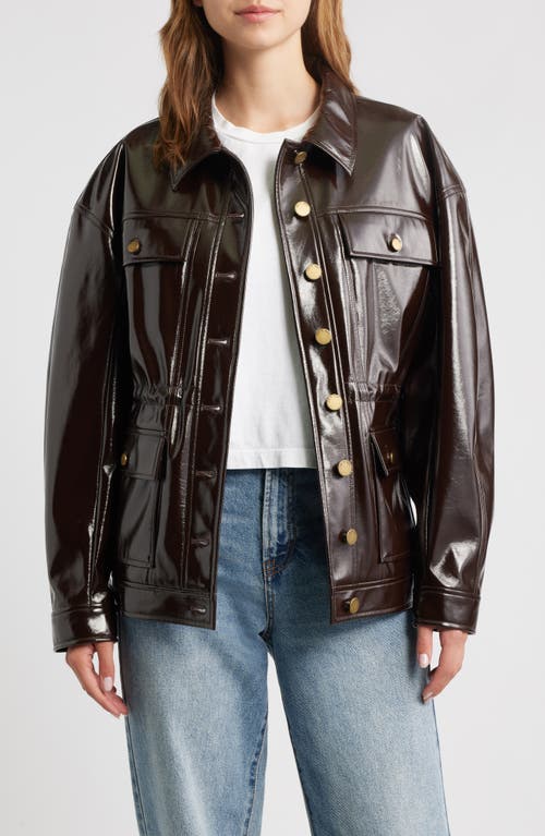 Rag & Bone Amy Faux Patent Leather Jacket In Burgundy