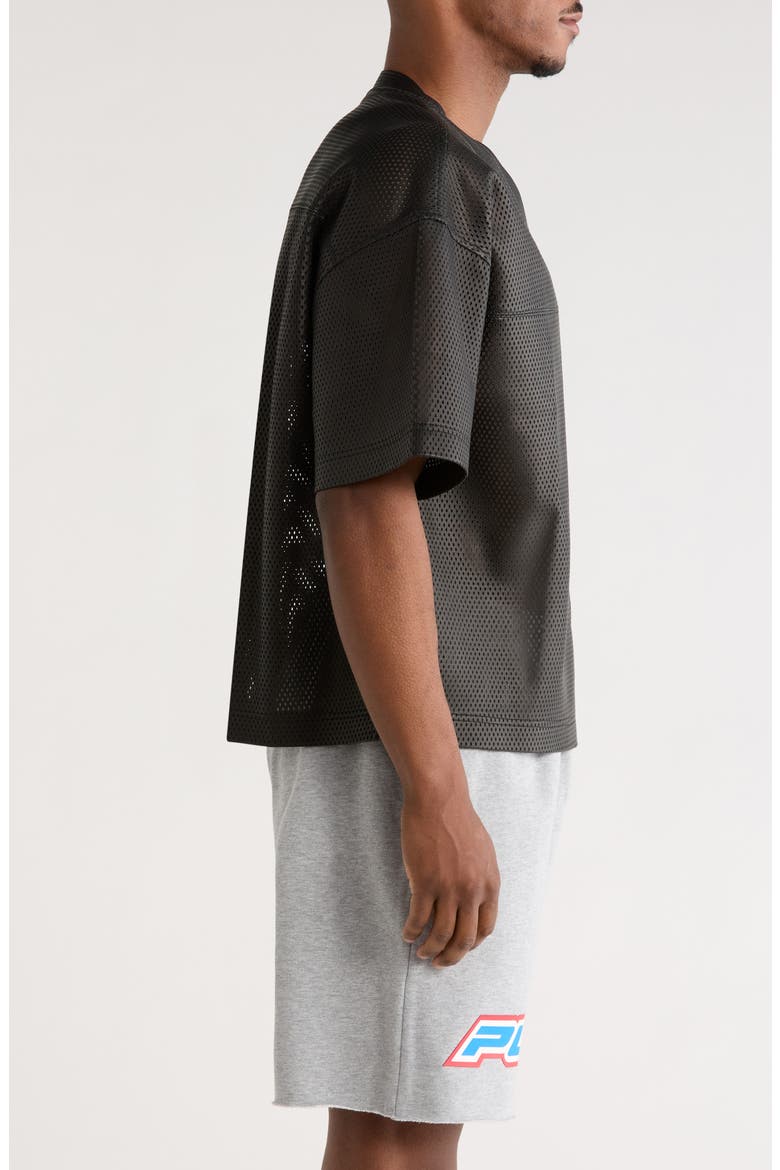 Leather Mesh T-Shirt, Alternate, color, BLACK