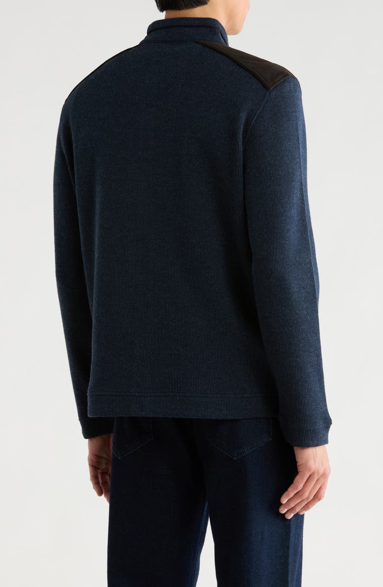 NICOBY Melange Ribbed Full-Zip Jacket, Alternate, color, Navy