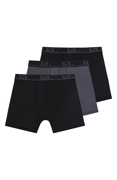 Puma 3-pack Flex Training Boxer Briefs In Black