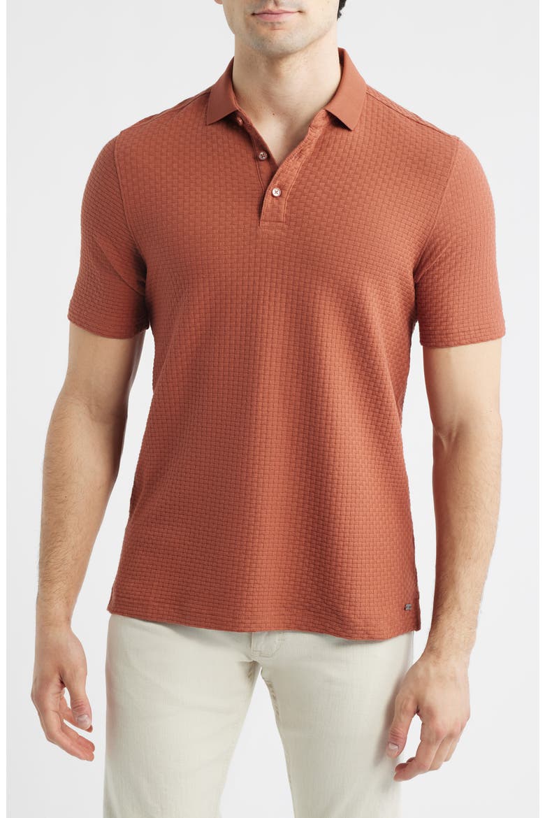 Tilson Textured Performance Polo, Main, color, TERRACOTTA