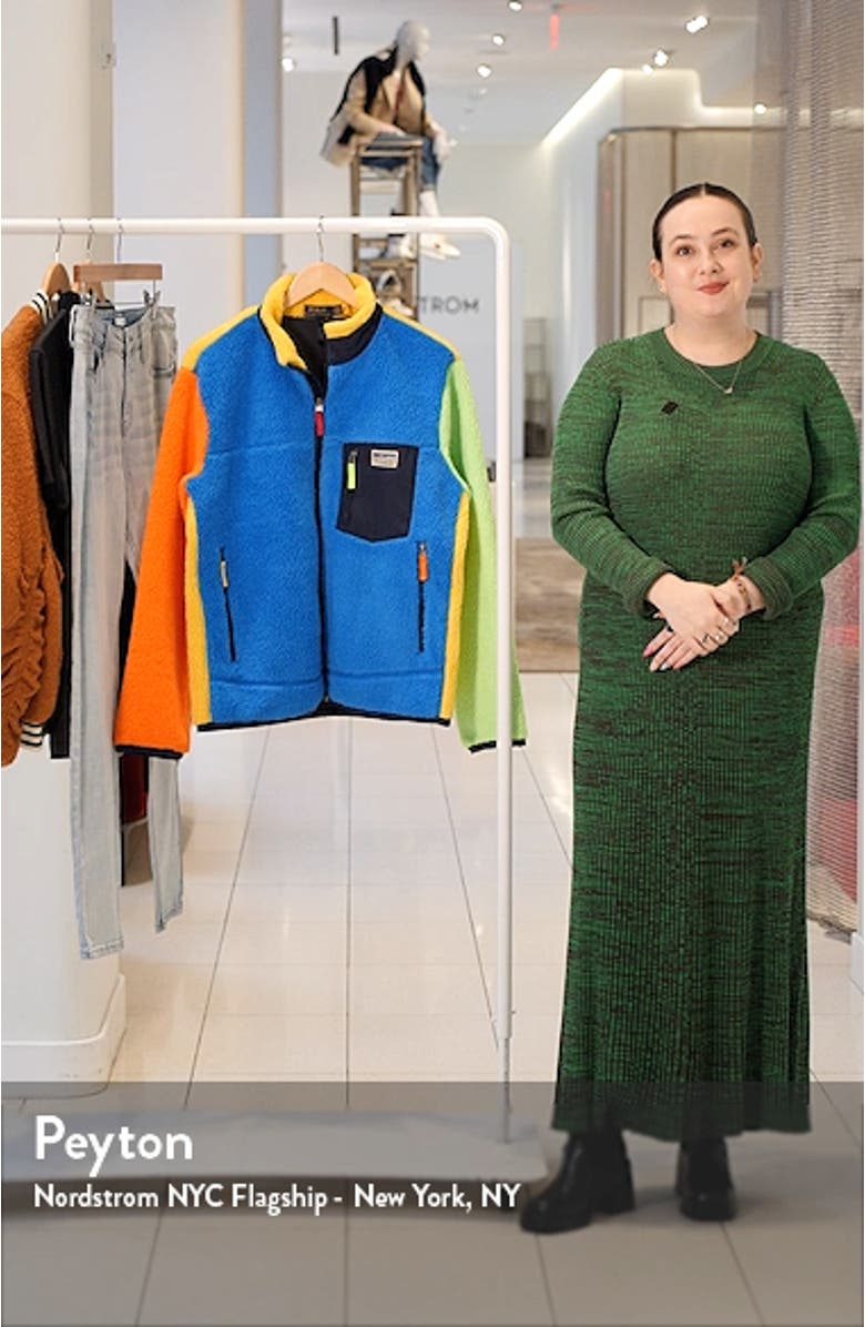 Colorblock High Pile Fleece Zip Jacket, sales video thumbnail