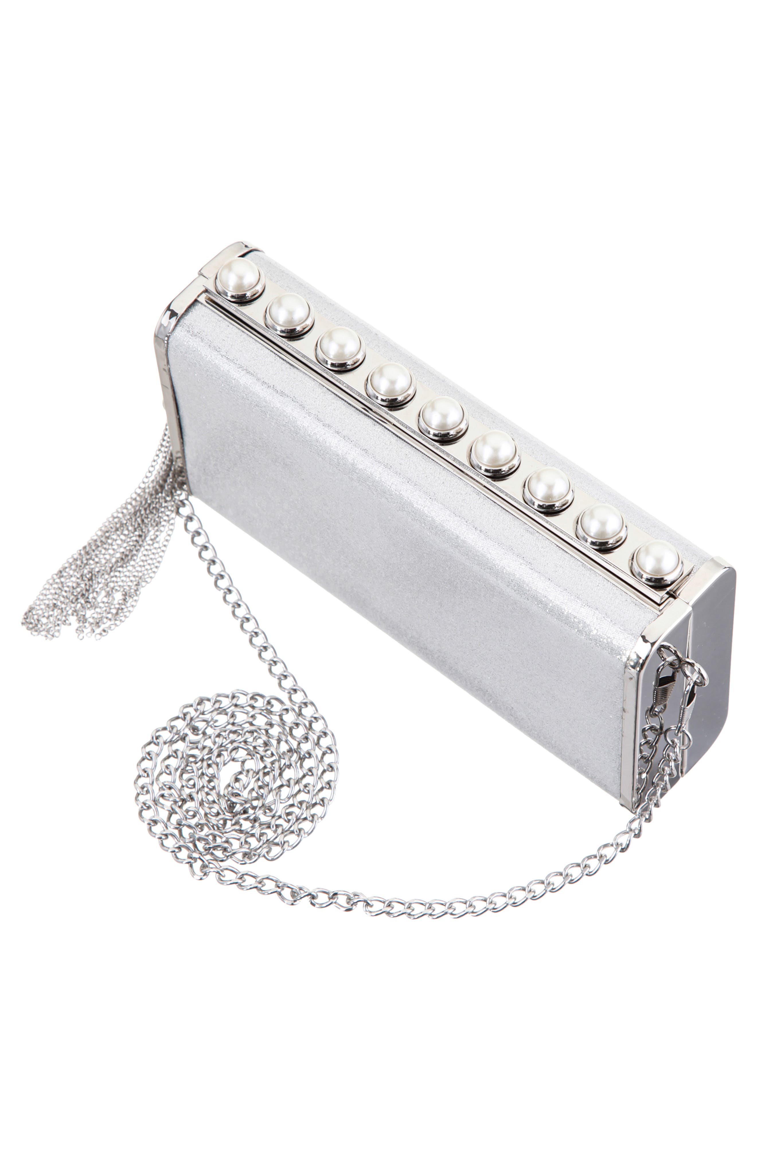Amos Crystal Clutch, Alternate, color, SILVER