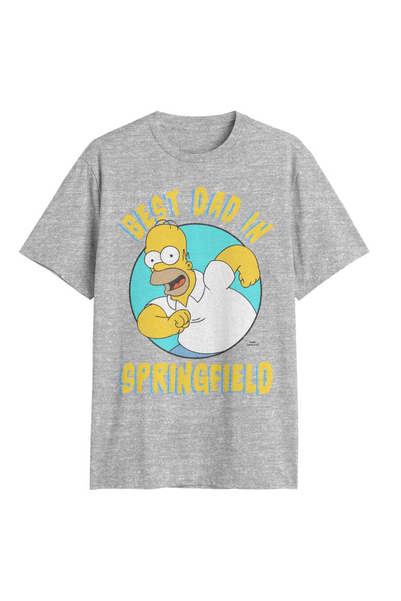 Men's The Simpsons Homer Best Dad In Springfield  Graphic T-Shirt, Main, color, Sport Grey